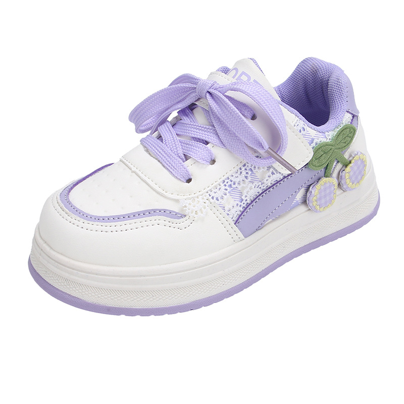 Zapatos blancos para niñas Primavera y otoño 2025 nuevos zapatos deportivos para niños zapatillas de deporte de moda para niñas zapatos casuales de suela suave de todo fósforo