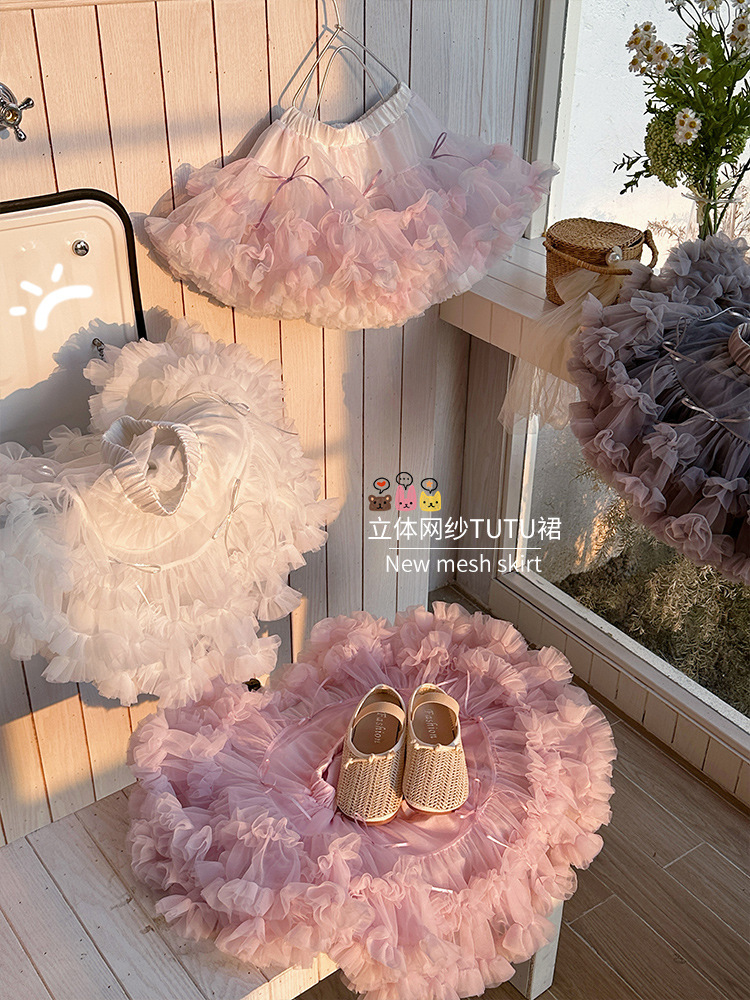 [En Existencia] Falda Tutú Súper Esponjosa para Niñas, Falda Abombada de Primera Clase para Niñas, Falda Media para Niñas Pequeñas, Vestido de Princesa para Bebés