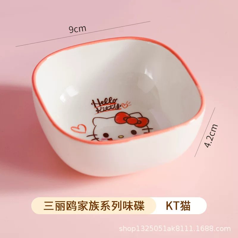 三丽鸥 Hello Kitty, квадратная суповая миска для подачи еды, посуда для кормления