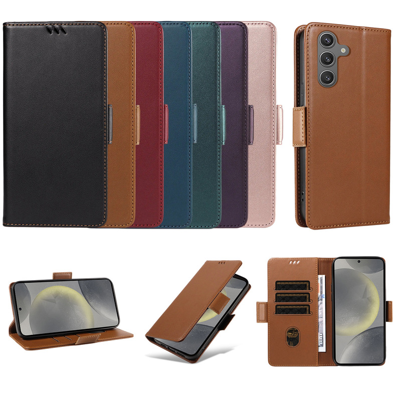 Suitable for Samsung S23 Ultra Mobile Phone Leather Case M12 Magnetic Card-Inserting Phone Case A25E Stand Phone Protective Case