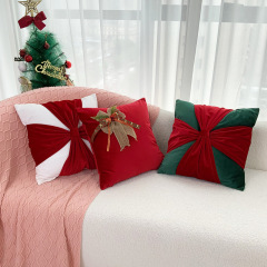 クロスボーダークリスマス祝日装飾抱き枕綿布蝶結びソファクッションカバー抱き枕カバーリビング装飾クッション