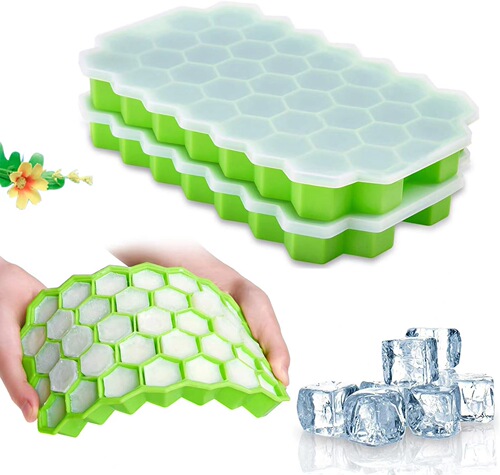 Creative Honeycomb Covered 37-grid Ice Cube Refrigerator Homemade Ice Cube Mold Household Ice Box Ice Mold Food Supplement