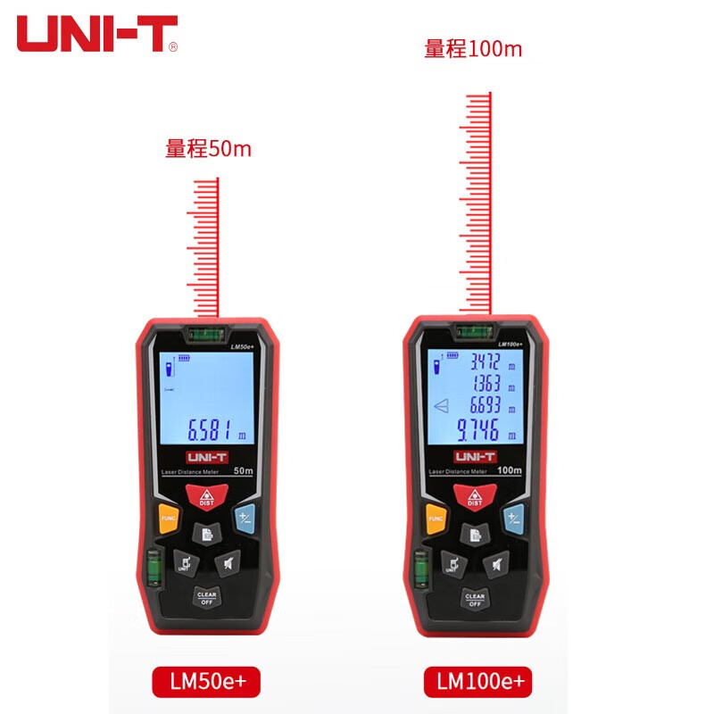UID UNI-T LM100e + Rangolimeter láser de mano infrarrojo Método de habitación de mano 100