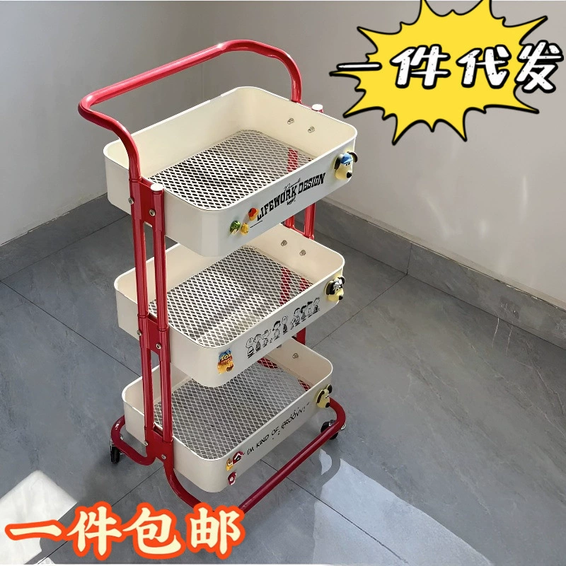 Стеллаж для хранения на колесиках для интернет-знаменитостей, бытовой шкив, кухня, спальня, стеллаж для закусок, гостиная, многофункциональная стойка для хранения, партия