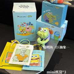 瑞幸海绵宝宝联名周边聪明鱼努力鱼发条玩具摆件可爱儿童节礼物