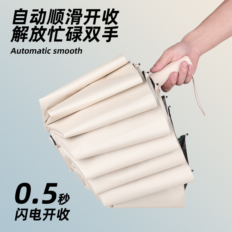 72 Bone Fully Automatic Umbrella Women's Sunshine and Rain Dual Use Sun Umbrella Sun Protection UV Umbrella Advertising Umbrella Large Wholesale Umbrella