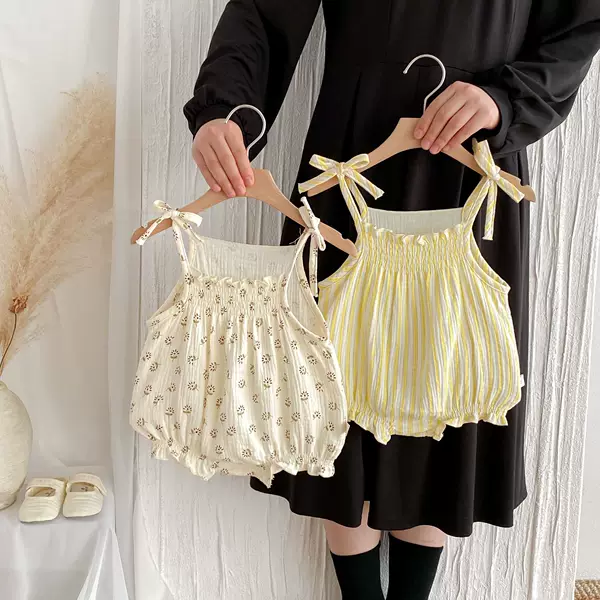 Baby Clothes, Thin Strap Romper, Floral One-Piece Outfit for Infants and Toddlers, Cute Summer Outfit, Summer Romper
