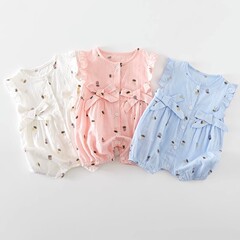 網紅嬰兒夏裝女寶寶公主衣服夏季薄款連體衣夏韓版洋氣哈衣0一1歲