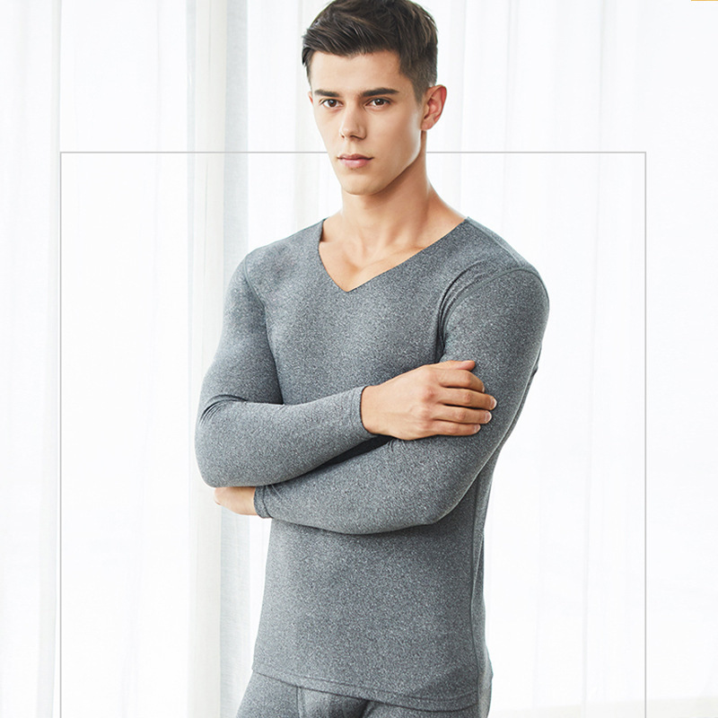 New Men's Seamless Thermal Underwear Set, Warm and Thin, with Added Fleece, Stretchy, Brushed Thermal Underwear New Men's Seamless Thermal Underwear Set, Warm and Thin, with Added Fleece, Stretchy, Brushed Thermal Underwear