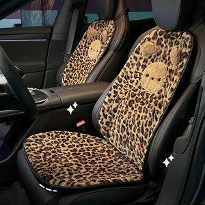 Cizgi filmi leopard printli avtomobil oturacaq yastığı, qış üçün isti və dəbdəbəli