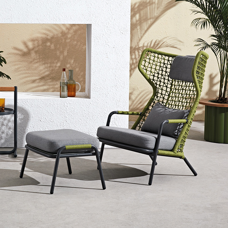 Sofá de exterior tejido con cuerda, silla de ocio creativa de diseño para patio y jardín, sofá impermeable y resistente al sol para terraza de villa. image 1