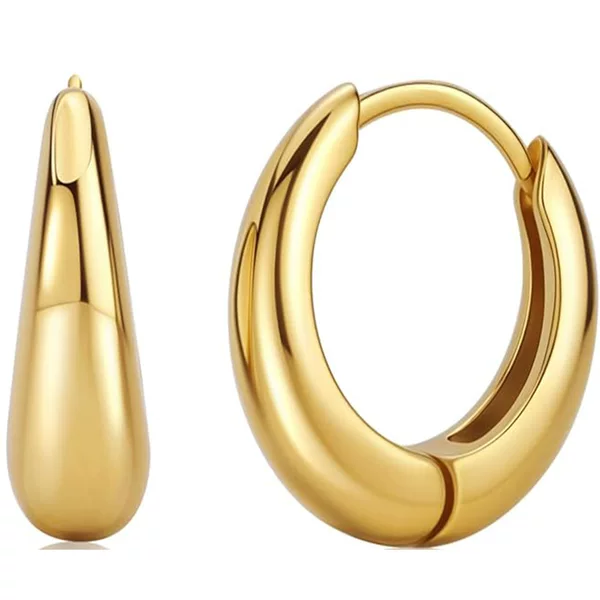 New Chinese Earrings 316 Material Ear Ring Women's Simple Cold Wind Drop Ear Buckle Round Circle Ear Jewelry