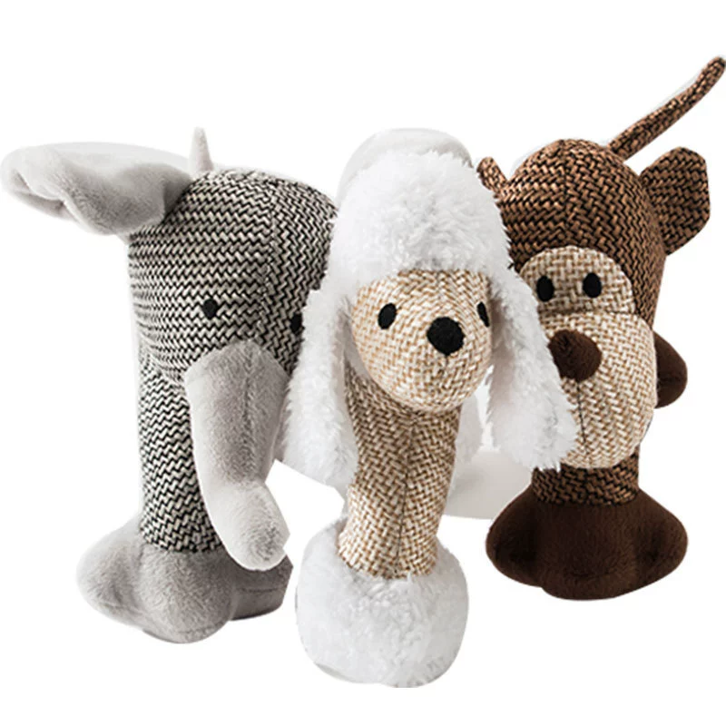 Трансграничные взрывоопасные игрушки для собак Льняные плюшевые устойчивые к укусам голосовые товары для домашних животных Компаньон для собак Успокаивающие игрушки оптом