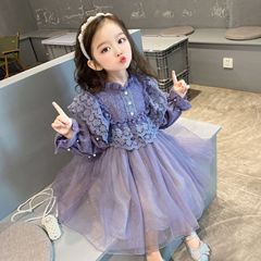 女童2024年春款新款蕾絲花邊公主裙韓版洋氣禮服連衣裙童裝代發潮