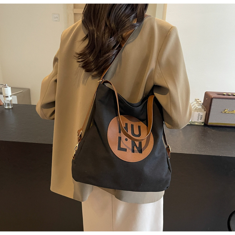 Korean letter printed multi-purpose cloth bag, 2024 new style, high-quality student backpack, commuting single-shoulder bag undefined