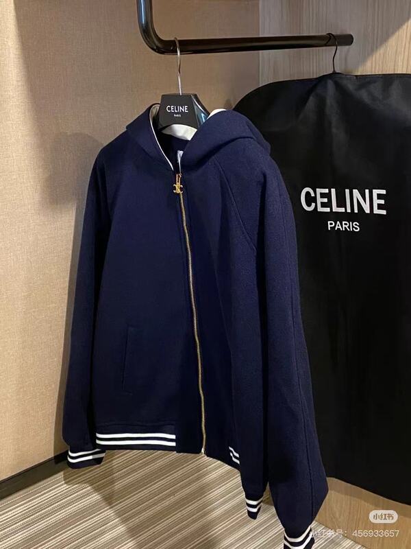 CEL潮牌棒球服连帽卫衣外套后背刺绣设计感美式慵懒风外套|undefined