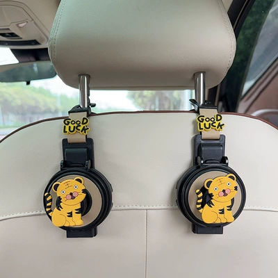 Car cup holder/beverage holder | Rear Seat Tea Cup - two-in-one-water-cup-holderhook-beige-yinhu-1-2-pieces