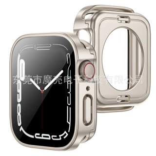 适用苹果手表保护壳apple watch9保护套iwatch78钢化膜一体防水壳