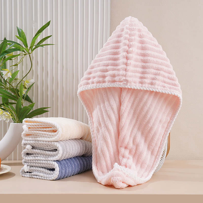 Toalla de ducha absorbente de terciopelo para secar el pelo_voghion.com
