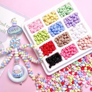 Acrylic macaron partial hole water drop beads diy mobile phone chain handmade beaded material jewelry accessories