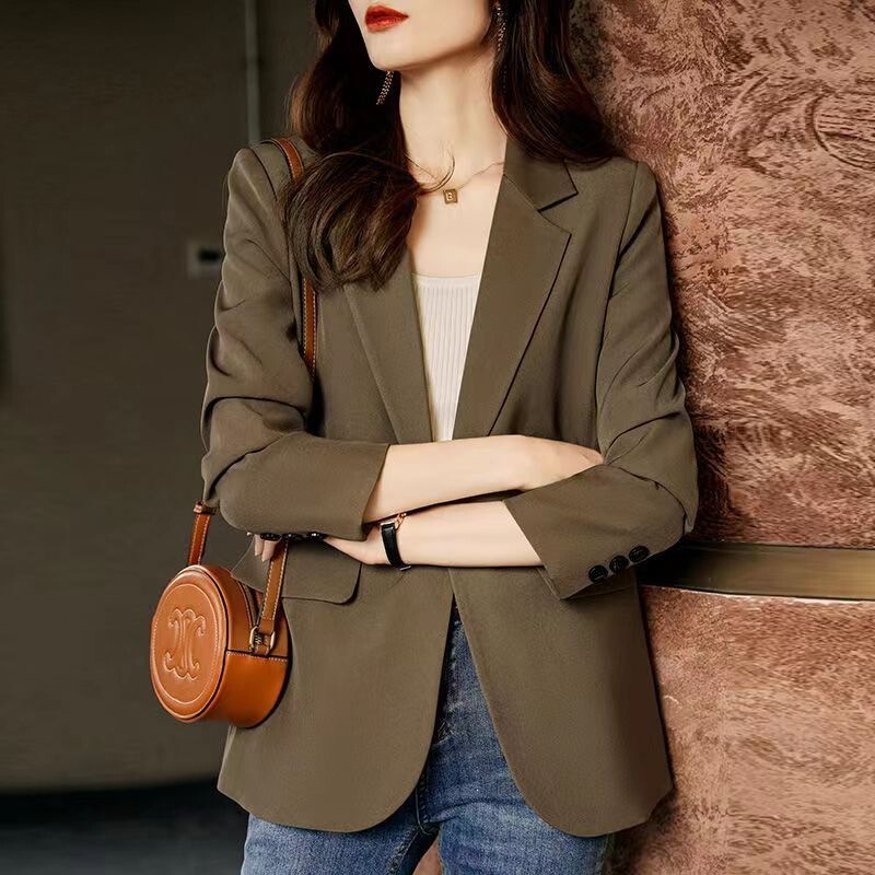 Black women's blazer 2026 new spring style for petite women, casual professional high-end non-iron suit jacket Black women's blazer 2026 new spring style for petite women, casual professional high-end non-iron suit jacket