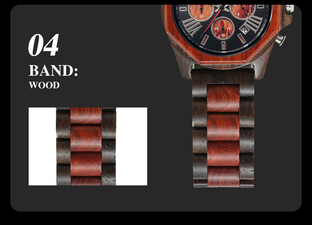 Nouvelle mode créative multi-fonctionnelle ensemble montre à Quartz vente chaude hommes bois montre tempérament montre_voghion.com