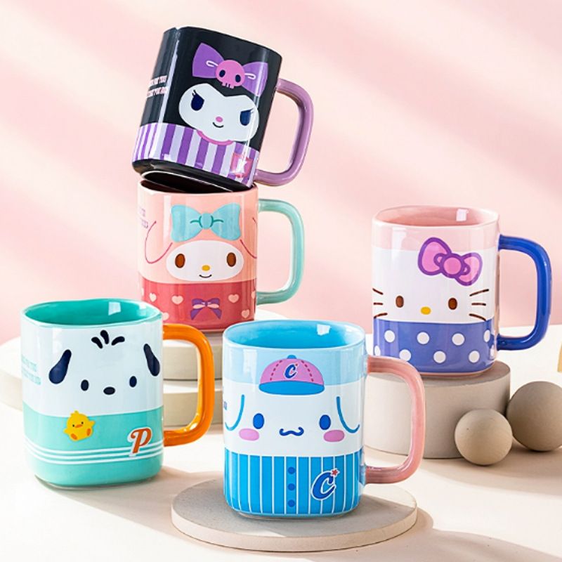 古杰士HelloKitty陶瓷马克杯三丽鸥可爱卡通库洛米方形情侣水杯子