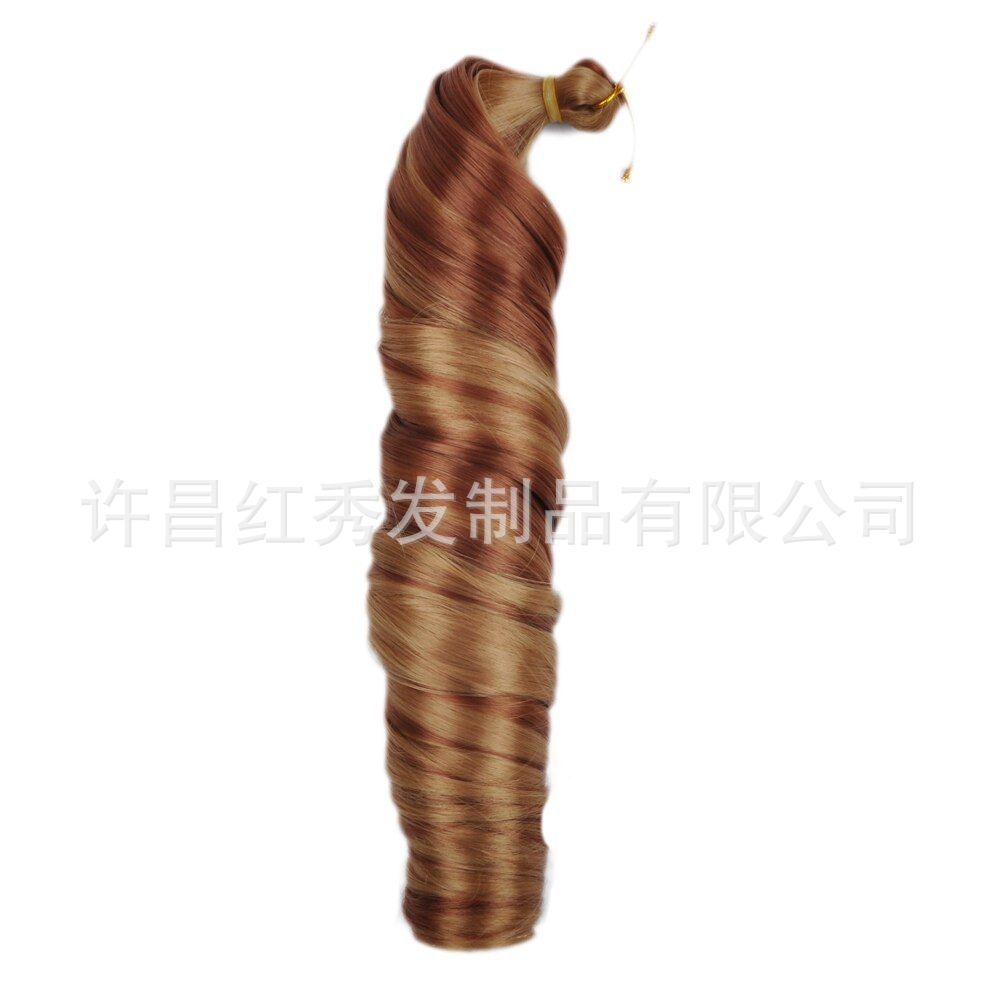 Fuentes transfronterizas europeas y americanas French loose wave tubo peluca curva fibra química 24 pulgadas 150g