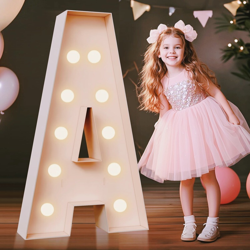 Cross-border kt board three-dimensional luminous letters birthday decoration props children LED lights digital party party