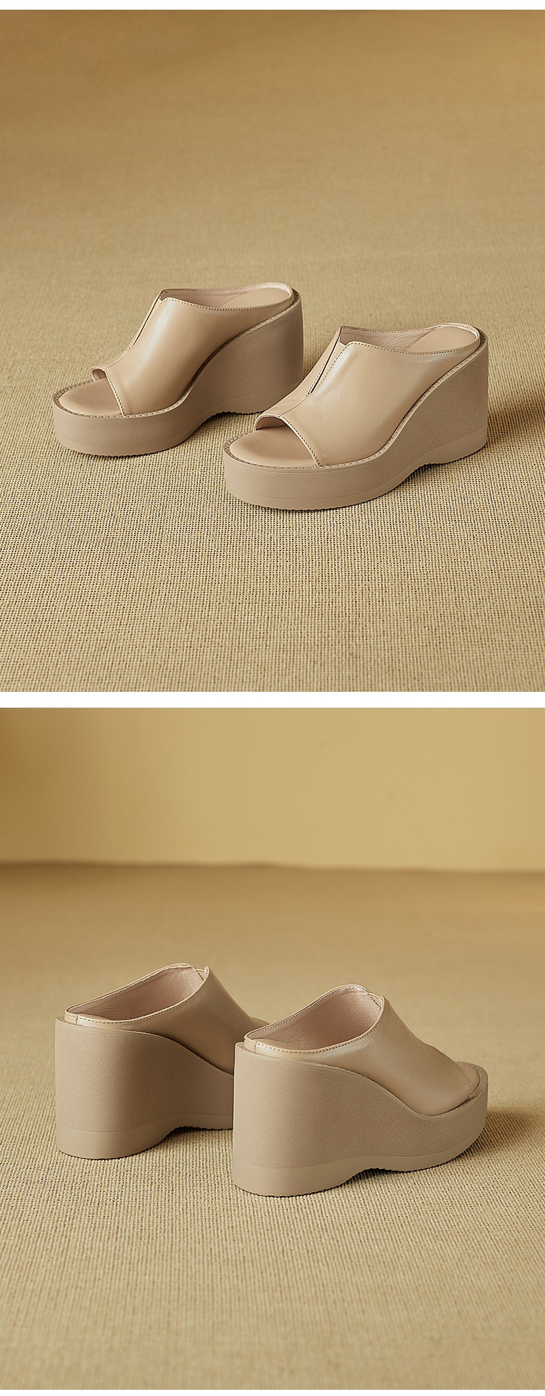 Dép sandal cao gót nữ mũi cá, đế xuồng dày, quai ngang, gót 8 cm — đen chi tiết 10