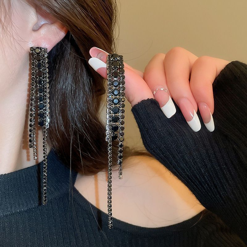 45# silver needle-black-tassel