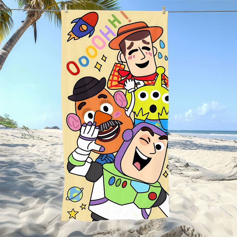 Factory Direct Sales of Children's Cartoon Buzz Lightyear Bath Towel Toy Story Beach Towel