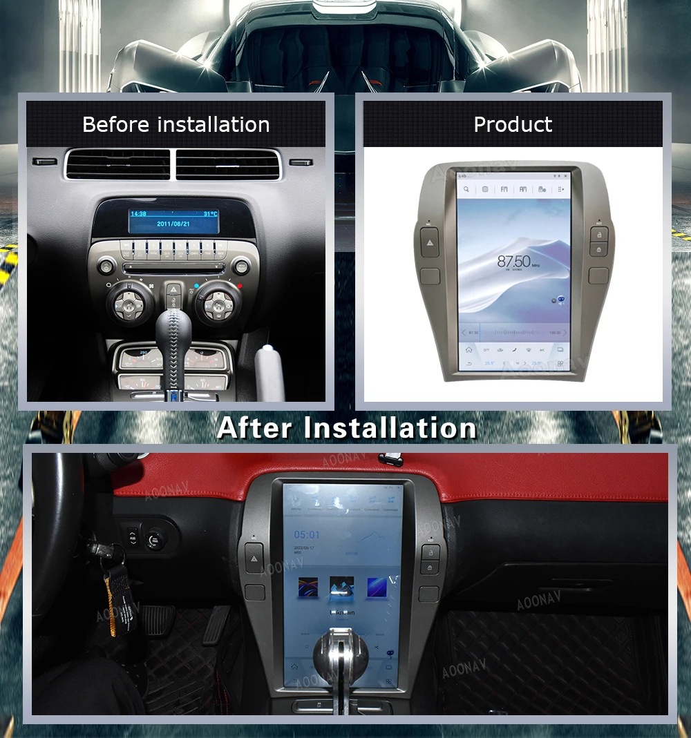 Suitable for Chevrolet Camaro 2010-2015 Multimedia Car Vertical Screen Modified Navigation Media Player