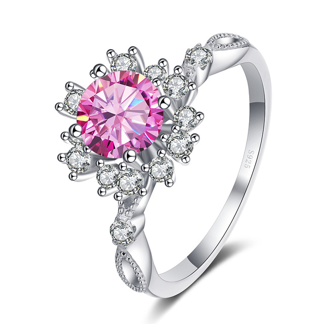 S925 anillo de plata para mujeres ricas flores anillo de diamante de oro de diamante pt950 mozan piedra anillo al por mayor
