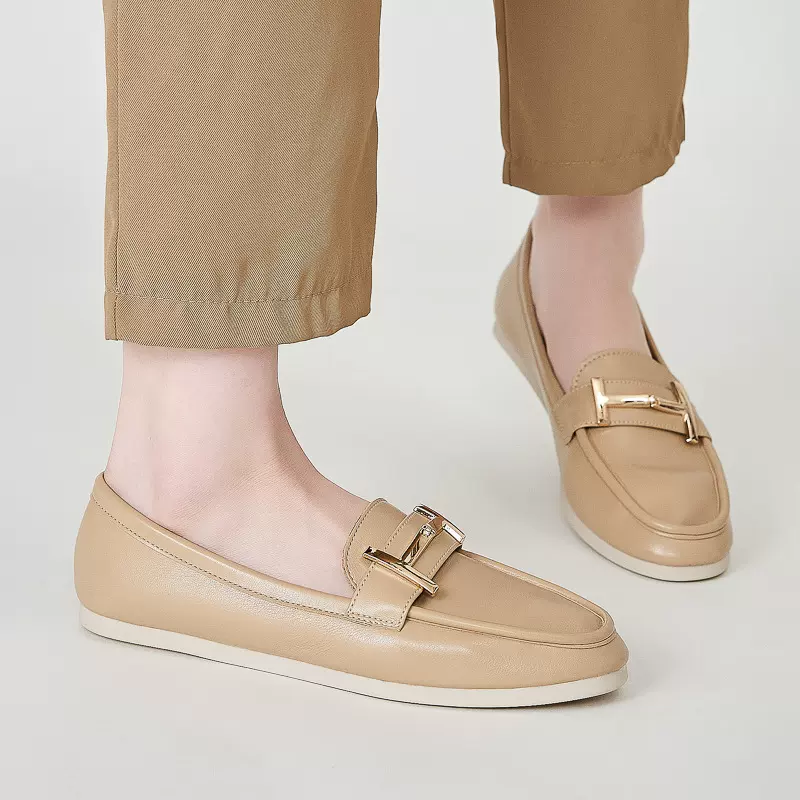 2167-2新款单鞋2025秋冬季亚马逊时尚搭扣中性平底鞋女一件代发