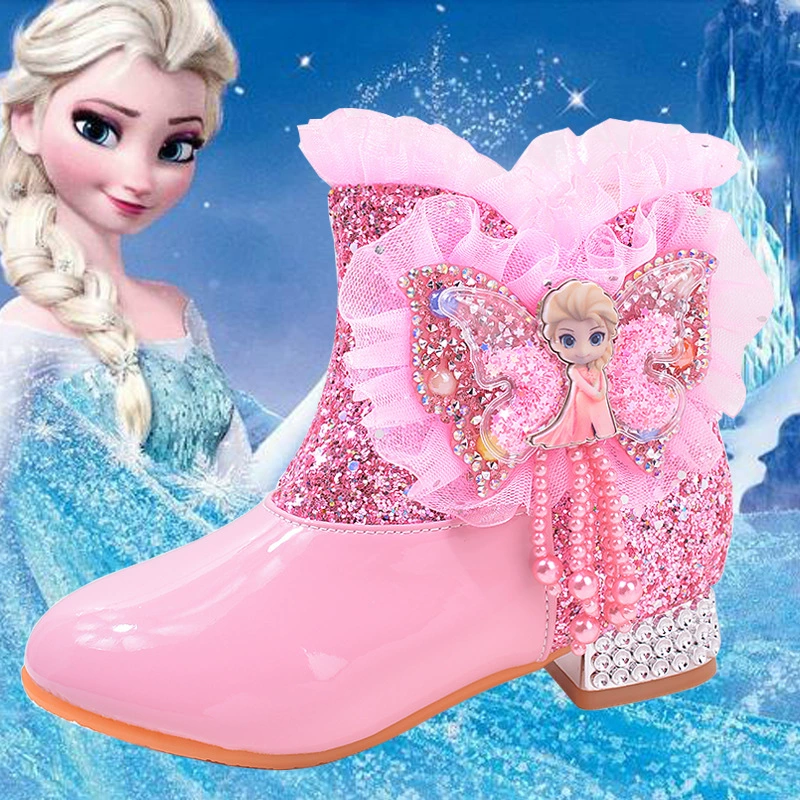 Короткие сапоги для девочек, зимние детские сапоги с глубоким вырезом и кисточками, Ботинки Martin на флисовой подкладке, детские кожаные сапоги, женская обувь принцессы Aisha