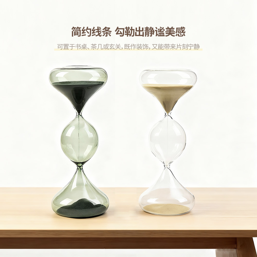 Reloj de arena de vidrio creativo de tres capas de geometría reloj de arena cronometrador de decoración de hogar nórdico al por mayor fábrica image 3
