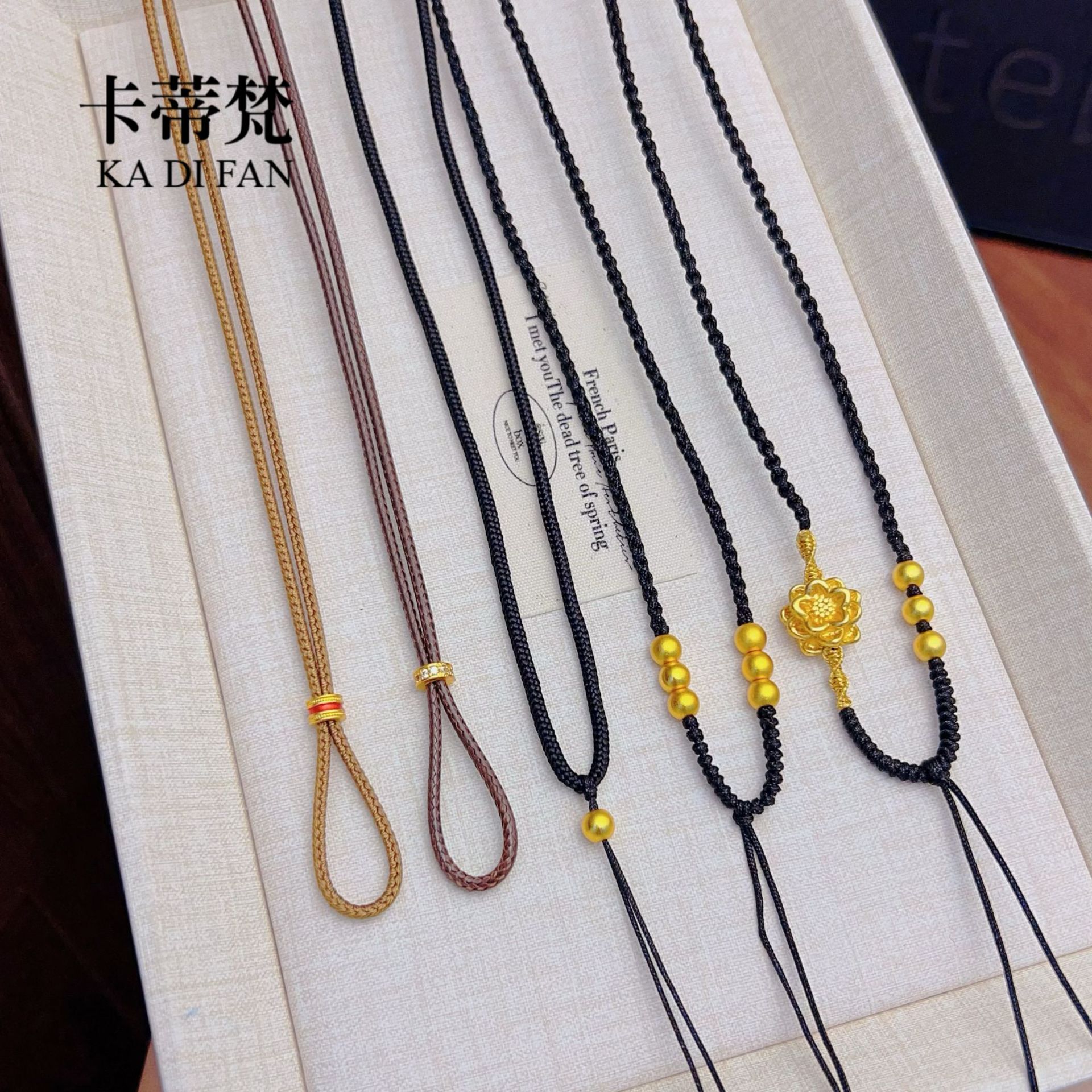 手工新款编织项链绳金绳男女吊坠挂绳玉佛观音平安扣貔貅绳子