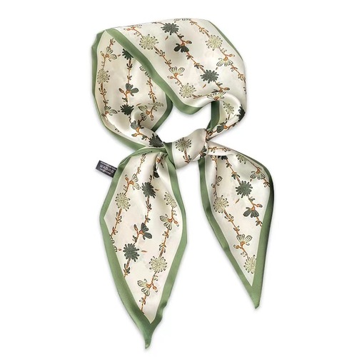  New French Retro Silk Scarf Autumn and Winter Floral Ribbon Niche Tie Braided Hairband Small Fragrant Style Jewelry Streamer