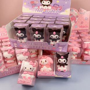 New Kuromi Silicone Pencil Sharpener Cute Single Hole Pen Planer Eraser Pencil Sharpener Two-In-One Student Learning Stationery