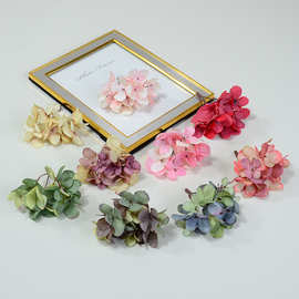 16叉油画绣球仿真花秋色绣球花朵花盒礼品装饰配花工艺品制作花材