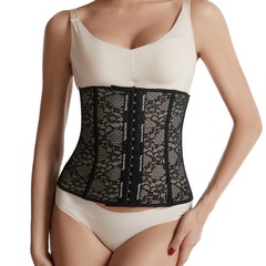 Women's Postpartum Stretch Thin Lace Strong Belt Breathable Mesh Women's Breast Button Waistband 4 Rows 13 Buttons