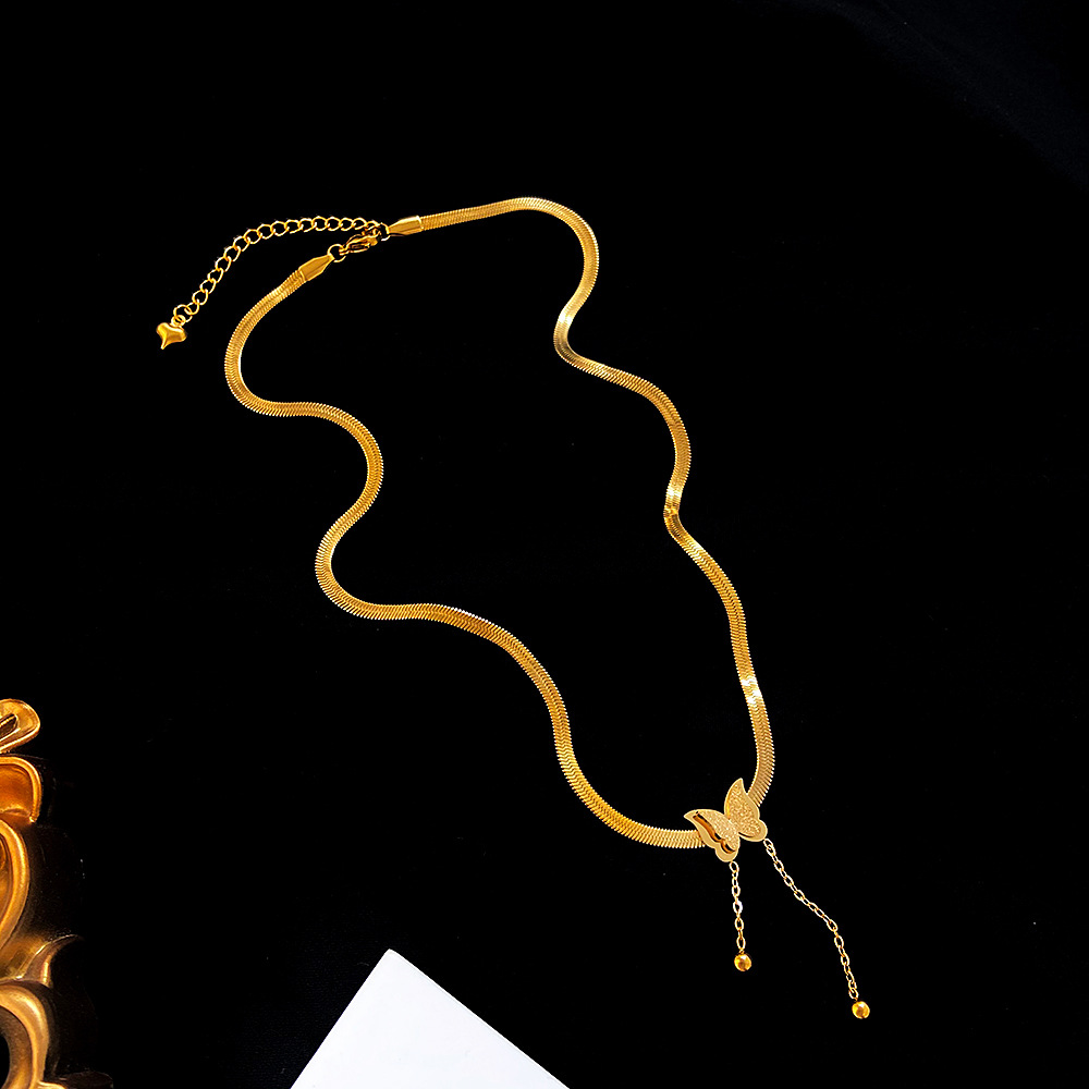 Simple Style Butterfly Stainless Steel Plating Necklace_colorza_6