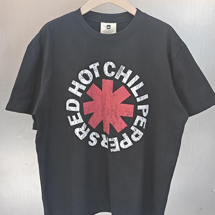 Redhotchilipeppers Red Hot Chili Peppers Washed Vintage Distressed Loose Vtg Short-Sleeved T-Shirt Men's Trendy Brand