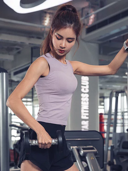 Sports Vest Women's Fitness T-Shirt Seamless Knitted Mid-Length Running Short-Sleeved Rock Climbing Quick-Drying Top Yoga Wear