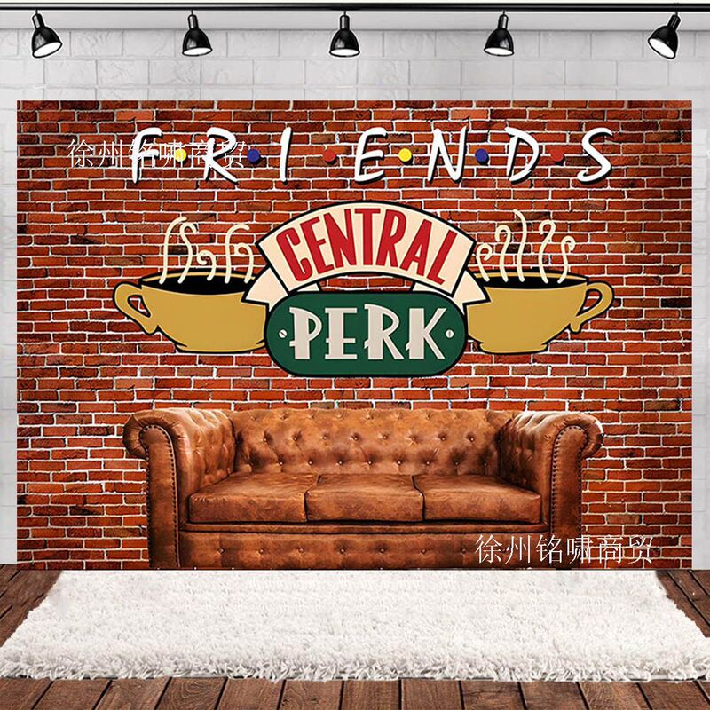 Friends Friends Theme Red Brick Wall Sofa 8090 s Birthday Party Decoration Banner Photography Background Cloth