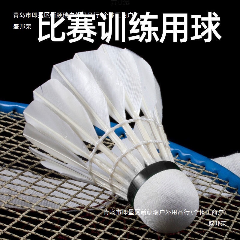 Badminton Durable 12 Goose Feather Windproof Competition Set for Learning Students, Training Outdoor Factory Cross-Border Wholesale