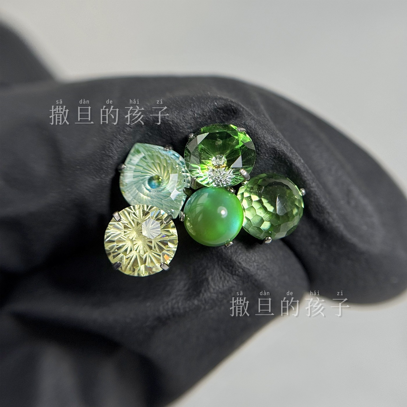 F136 Titanium Alloy Tongue Piercing - Son of the Forest Green Oasis Gradient Internal Thread Tongue Jewelry detail image 4