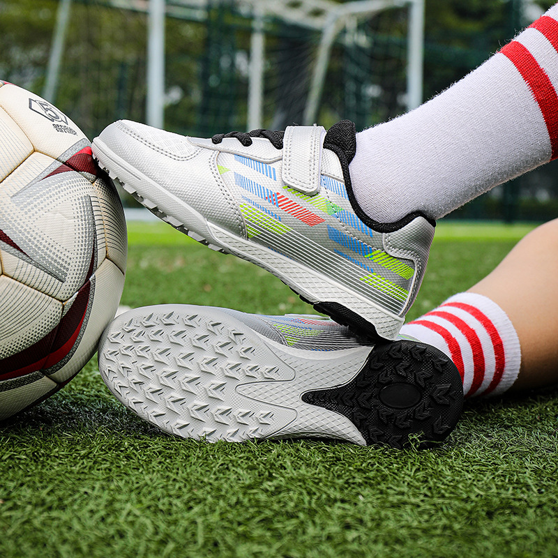 Zapatos de Fútbol de Malla para Niños Tallas 30-38, de Malla y Caucho, Transpirables para Terreno de Juego