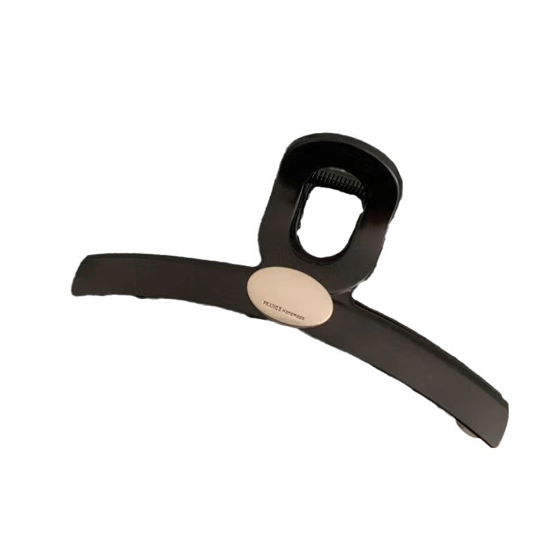 Modisch und frech Schwarz Silber Praktisch und vielseitig Große Haarspange Haifischspange Haarspange Haarspange Hinterkopf Löffel Koreanisches Haar-Accessoire für Mädchen_voghion.com